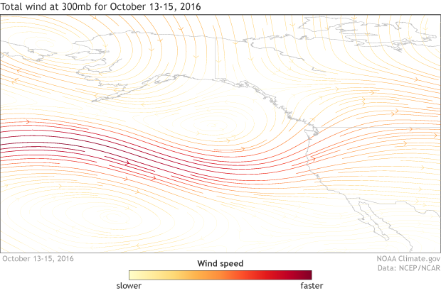 300mb average wind from October 13-15, 2016