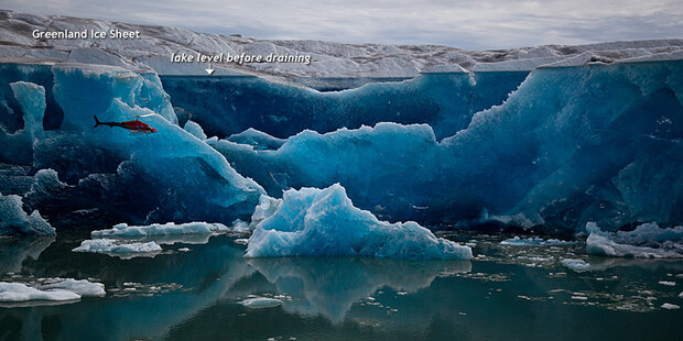 Drained lake in Greenland