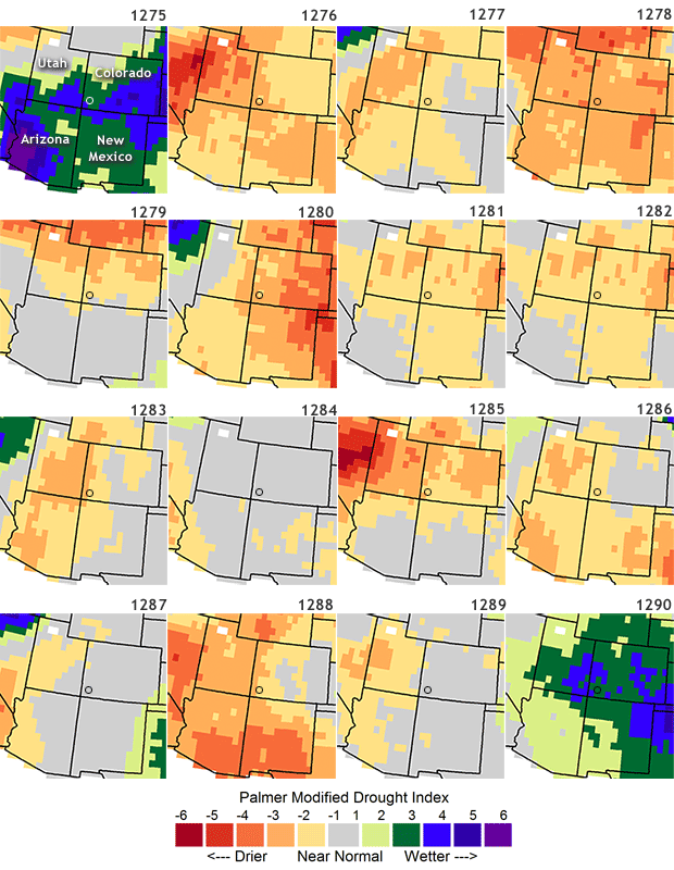 Southwest droughts since 1200s