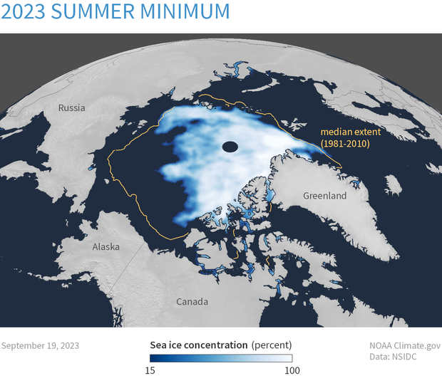 map of Arctic sea ice concentration