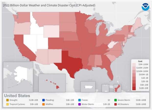 US BDD map of cost per 1 million residents